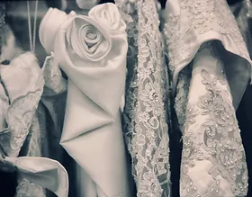 close up of wedding dress texture