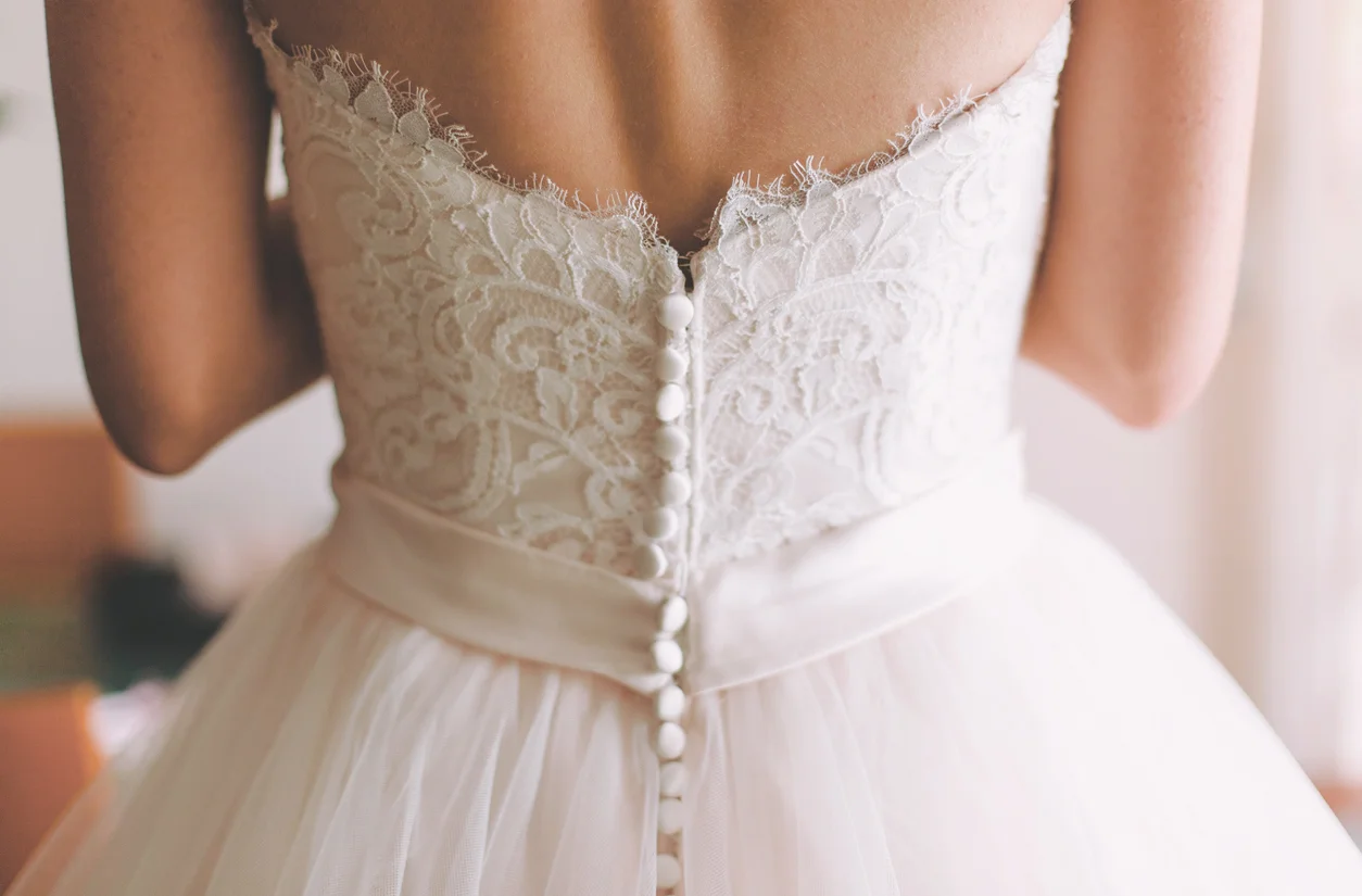 back of a wedding dress